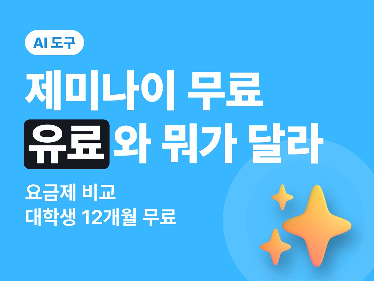제미나이 무료 vs 유료 차이 — 요금제 비교, 대학생 12개월 무료