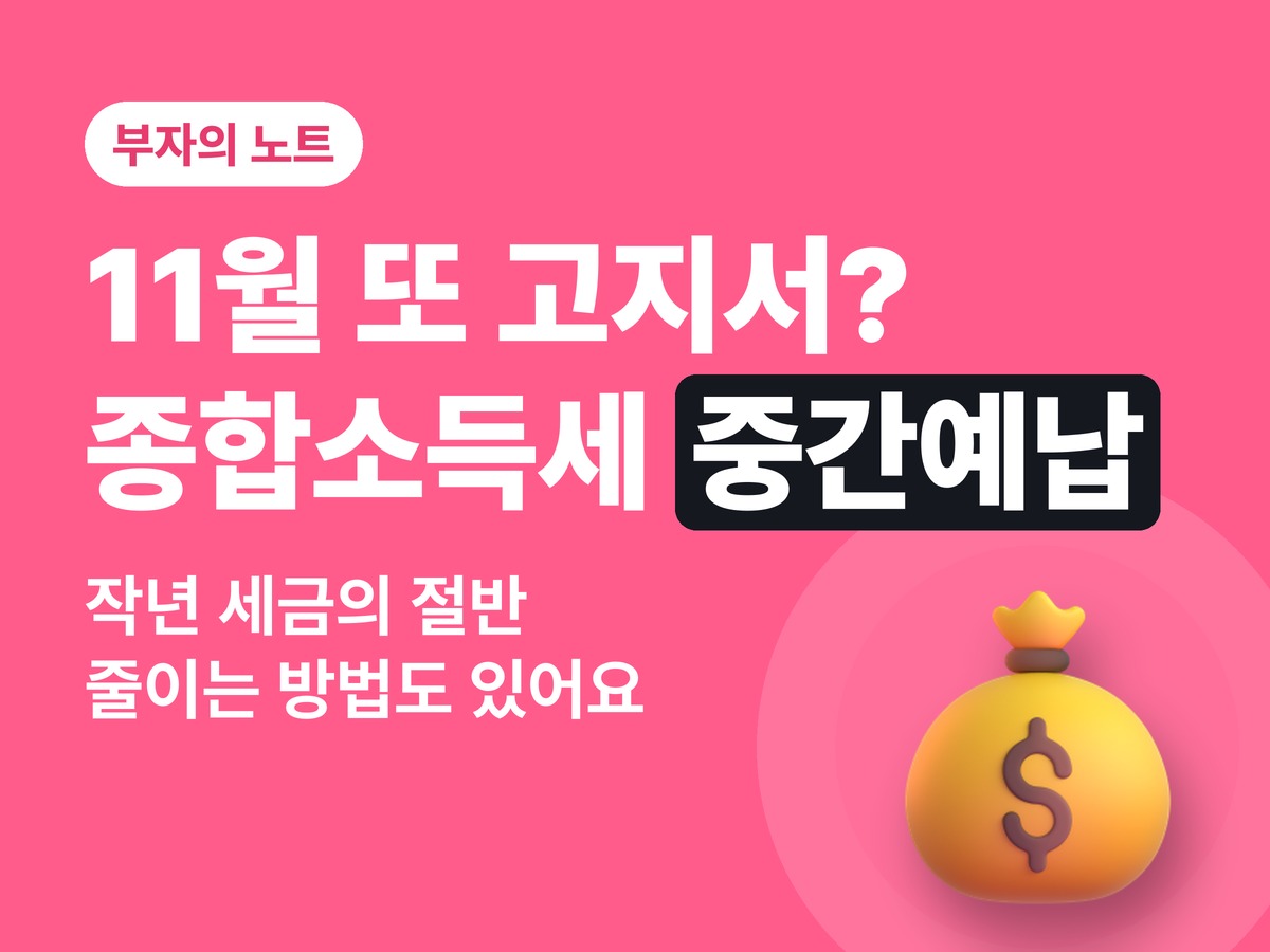 종합소득세 중간예납 11월 고지서, 왜 또 내요? 줄이는 방법까지