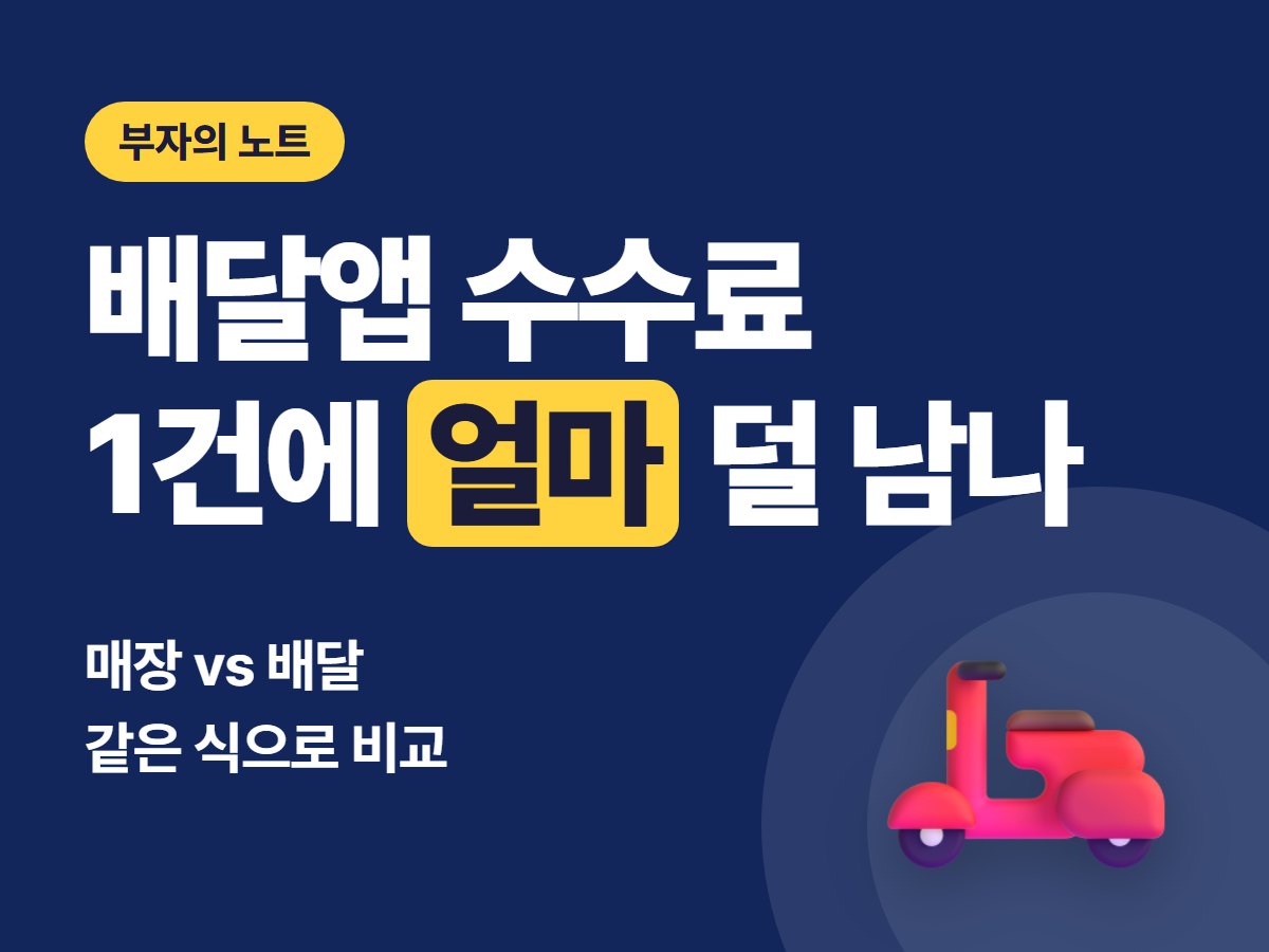 배달앱 수수료 계산, 같은 메뉴를 배달로 팔면 얼마가 덜 남을까